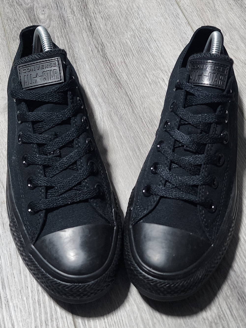 NWOB Converse Chuck Taylor All Star Black Monochrome Low Top Sneakers Womens 9.5 - Picture 2 of 8